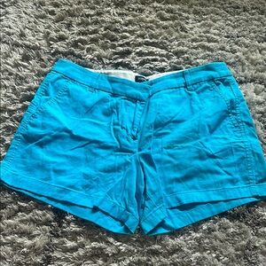 J. Crew Turquoise Summer Shorts Lightweight Cotton Blend